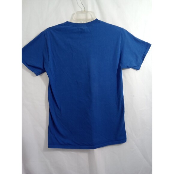 Fruit Of The Loom women Small blue Tee Shirt Skull American Flag Floral - Picture 9 of 11